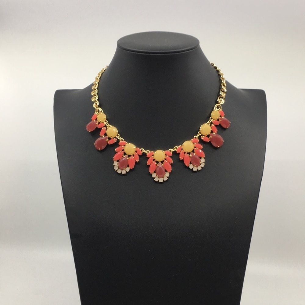Kate Spade Steamer Glow Graduated Collar Necklace Pink and Yellow Gold Tone
